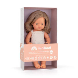 Lalka dziewczynka Europejka Ciemny Blond Colourful Edition | 38cm Miniland Doll